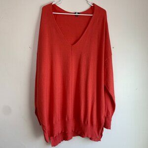NWT A&I Spiced Coral V-Neck Long Sleeve Sweater